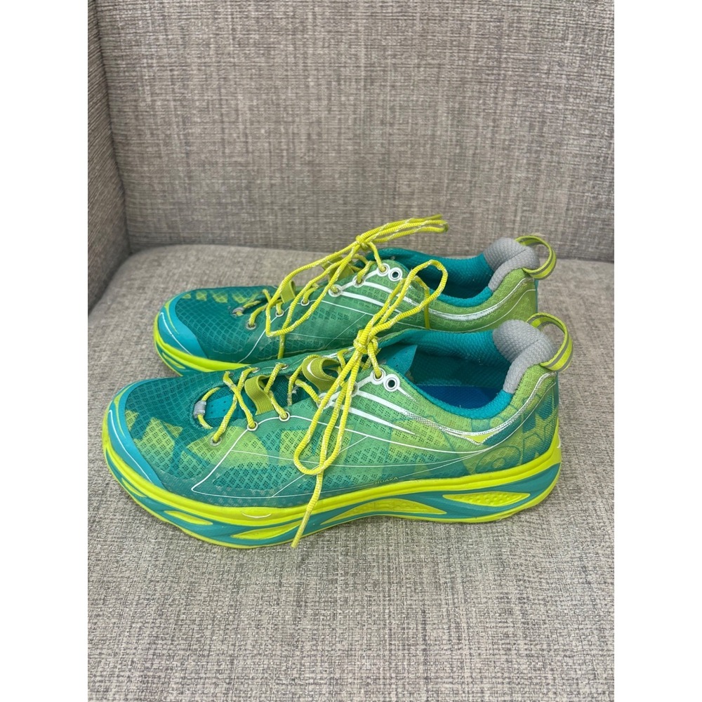 Hoka One One Huaka Running Shoes Cyan Citrus Green Blue Mens 8 Womens 9.5 20609‎